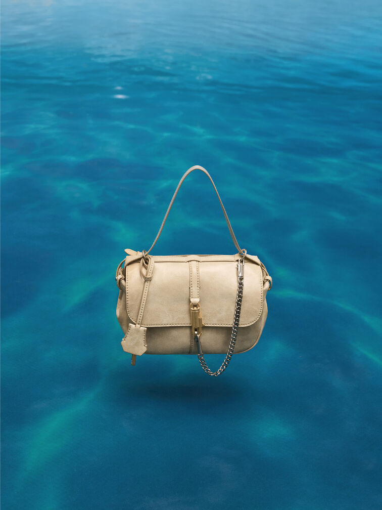 Delfina Chain Crossbody Bag, Sand, hi-res