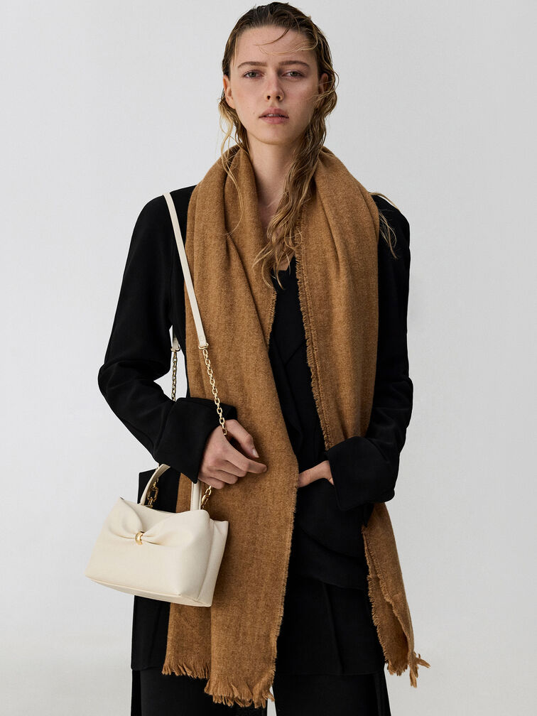 Halsey Ruched Top Handle Bag, Cream, hi-res