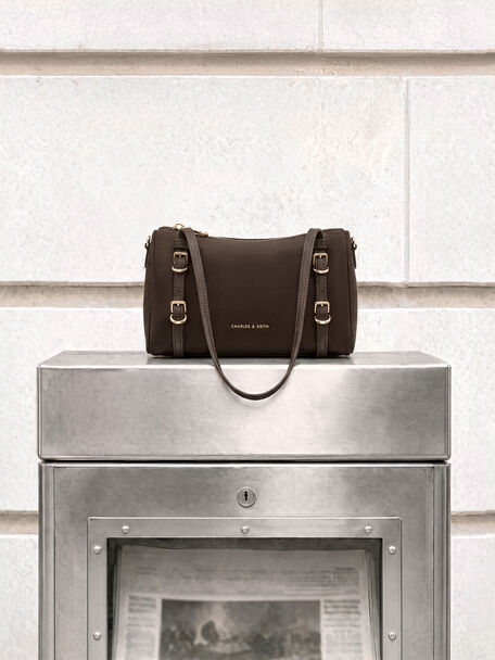 Mini Levy Nylon Shoulder Bag, Espresso Brown, hi-res