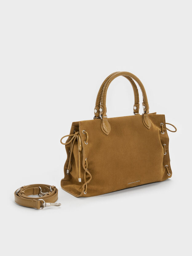 Large Nylah Grommet Lace-Up Tote Bag, Sahara Sand, hi-res