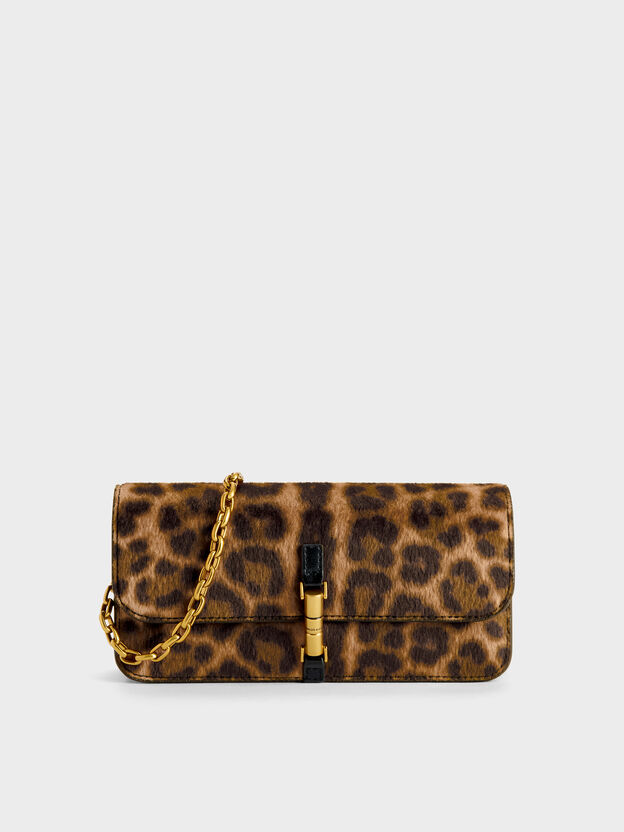 Cesia Leopard-Print Wallet On Chain, Multi, hi-res