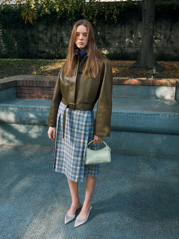 Brantley Bow Slingback Kitten Heels, Grey, hi-res