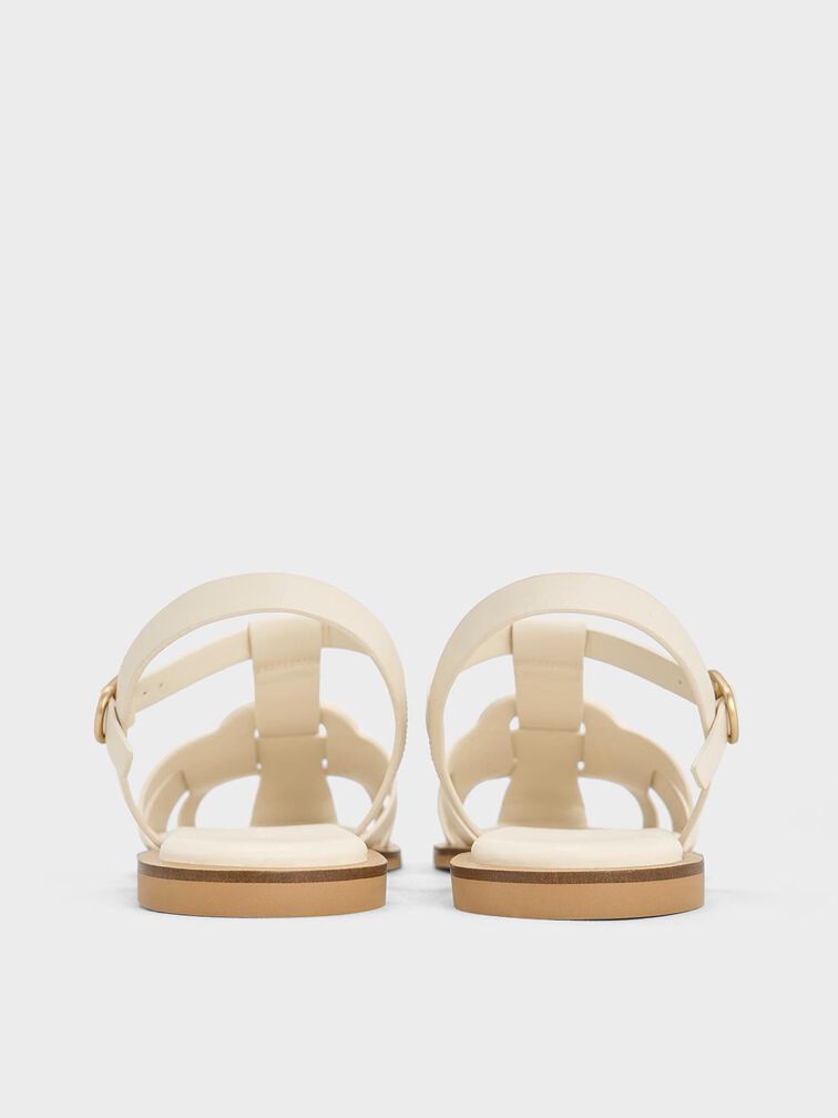 Easley T-Bar Caged Sandals, Chalk, hi-res