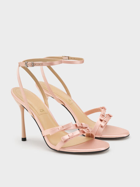 Jessy Bow Stiletto Sandals, Pink, hi-res