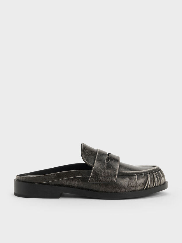 Dylan Penny Loafer Mules, Grey, hi-res