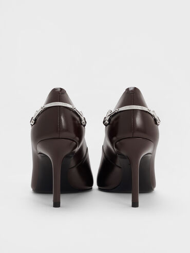 Erinna Metallic-Accent Pointed-Toe Pumps, Burgundy, hi-res