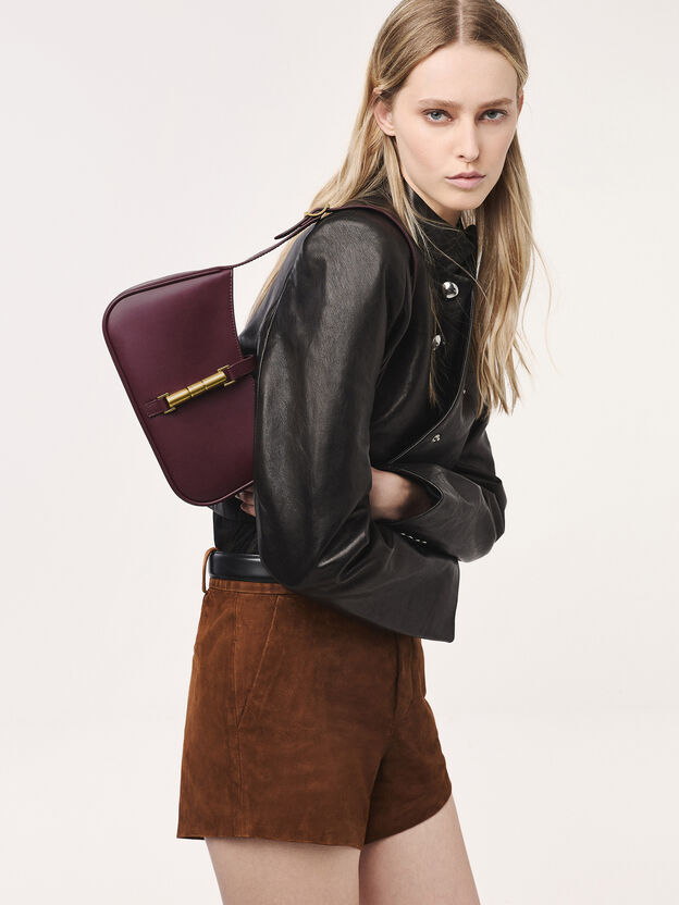 Cesia Metallic-Accent Shoulder Bag, Wineberry Red, hi-res