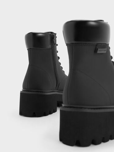 Ripley Ridged-Sole Ankle Boots, Black, hi-res