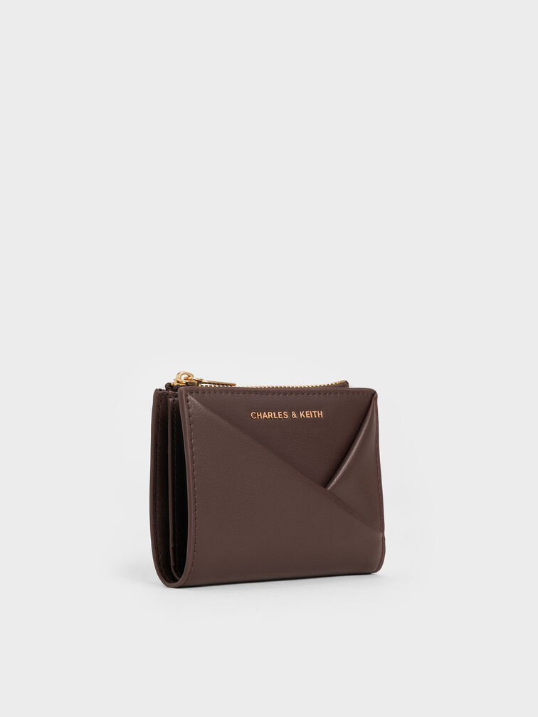 Midori Geometric Top-Zip Wallet, Espresso Brown, hi-res
