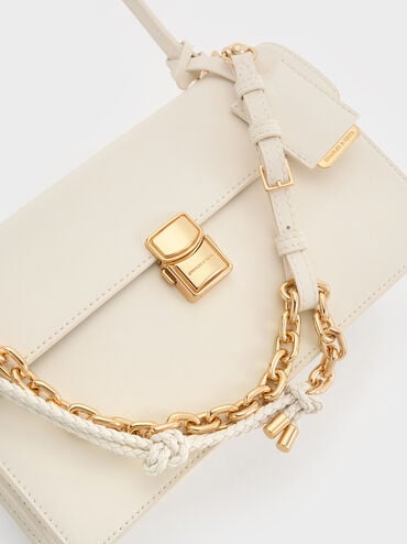 Acelynn Rope-Chain Shoulder Bag, Cream, hi-res