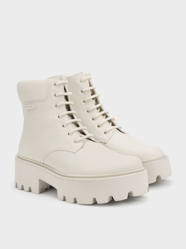 Ripley Ridged-Sole Ankle Boots, Chalk, hi-res