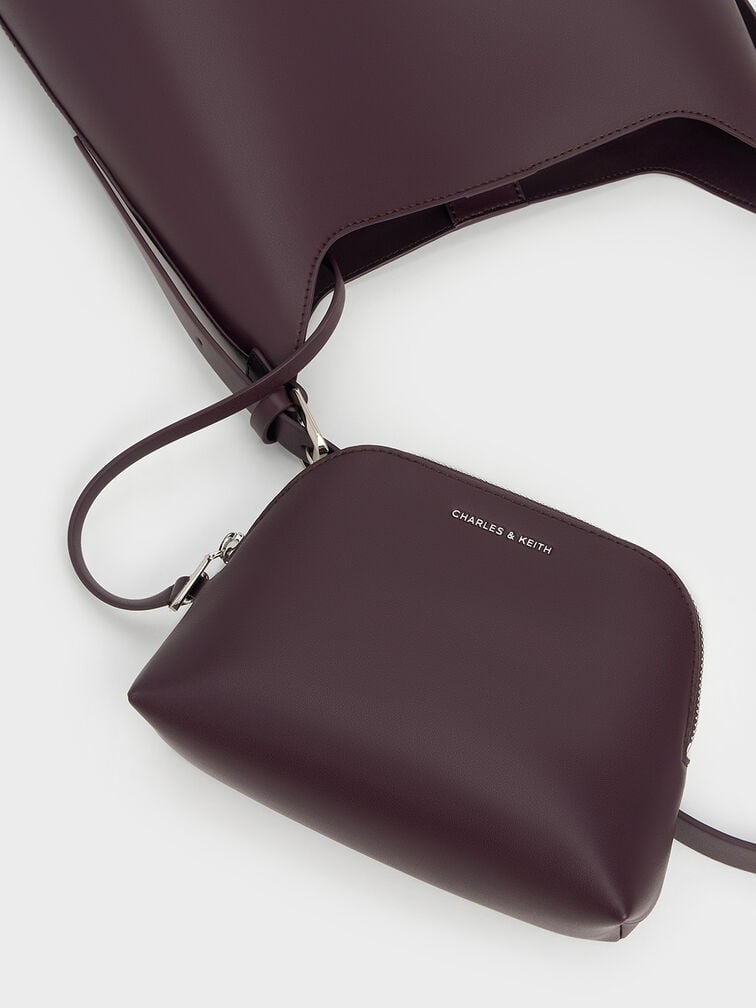 Hertha Trapeze Slouchy Hobo Bag, Burgundy Hertha Trapeze Slouchy Hobo Bag, Burgundy, hi-res