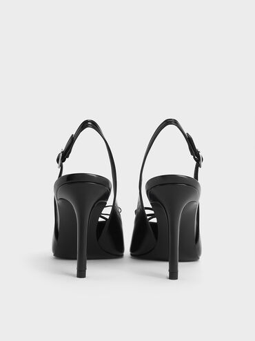 Bow Slingback Pumps, Black Box, hi-res