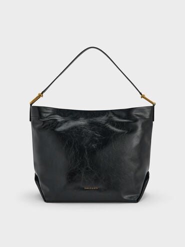 Sianna Slouchy Hobo Bag, Black, hi-res