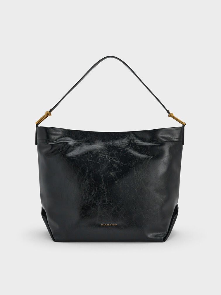 Sianna Slouchy Hobo Bag, Black, hi-res