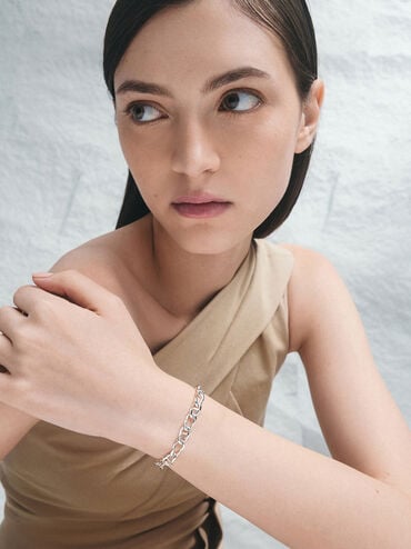 Nyra Mixed-Link Chain Bracelet, Silver, hi-res