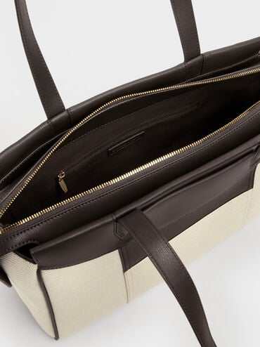 Raon Canvas Tote Bag, Espresso Brown, hi-res