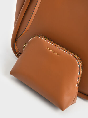 Lyla Tubular Slouchy Tote Bag, Cognac, hi-res