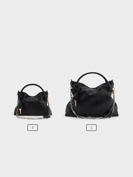 Delfina Chain Tote Bag, Noir, hi-res