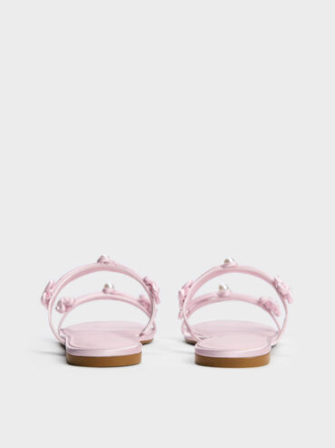 Orinda Knot-Pearl Slide Sandals, Light Pink, hi-res