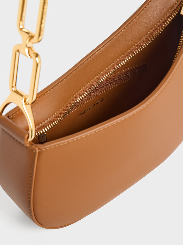 Agatha Chain-Strap Shoulder Bag, Brown, hi-res