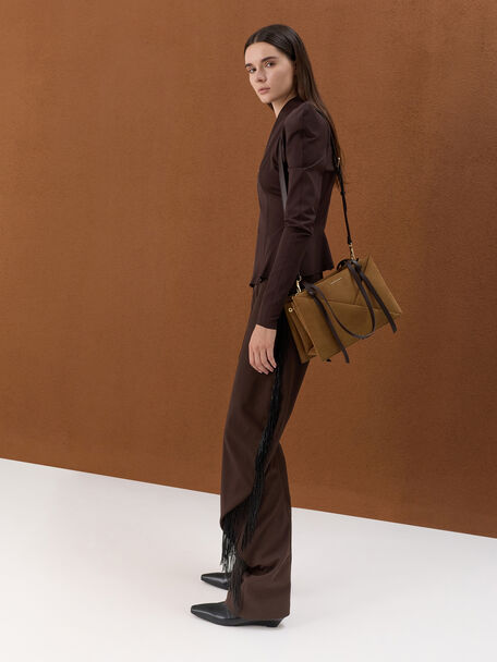Midori Two-Tone Geometric Tote Bag, Sahara Sand, hi-res