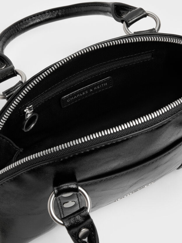Tatiana Studded Bowling Bag, Noir, hi-res