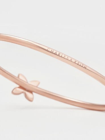 Felicity Flower-Motif Crystal Bangle, Rose Gold, hi-res