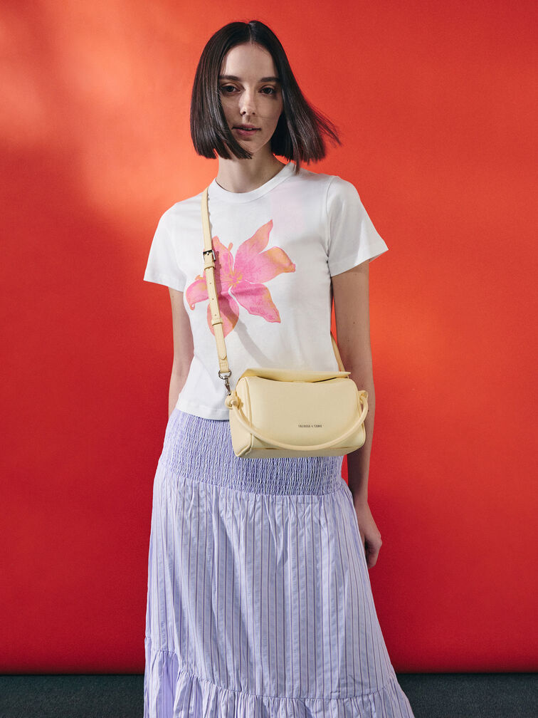 Sammie Knotted-Handle Boxy Bag, Butter Yellow, hi-res