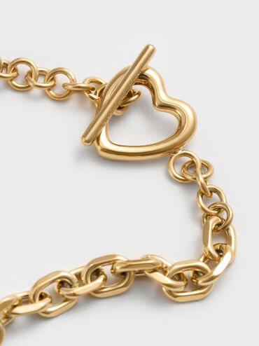 Annalise Heart Bracelet, Gold, hi-res
