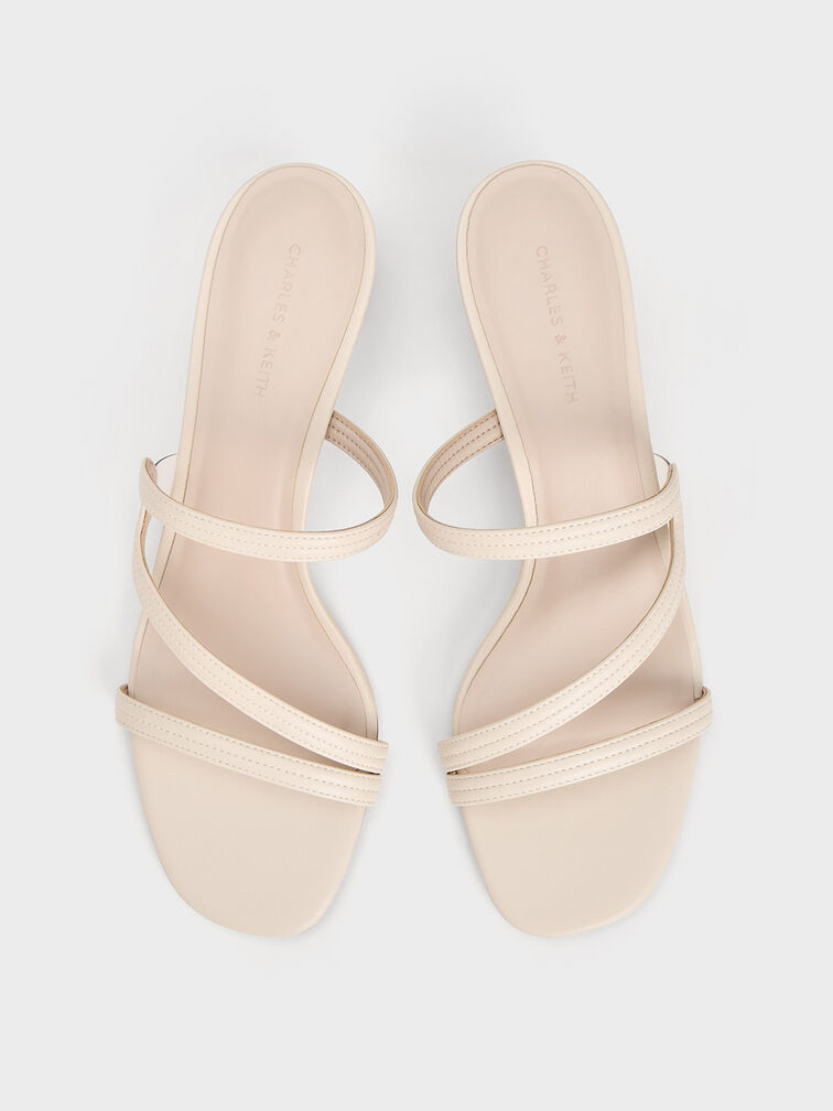 Arden Wavy Strap Mules, Chalk, hi-res