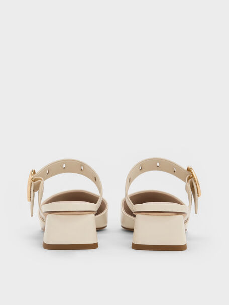 Sepphe Buckle-Strap Heeled Mules, Cream, hi-res