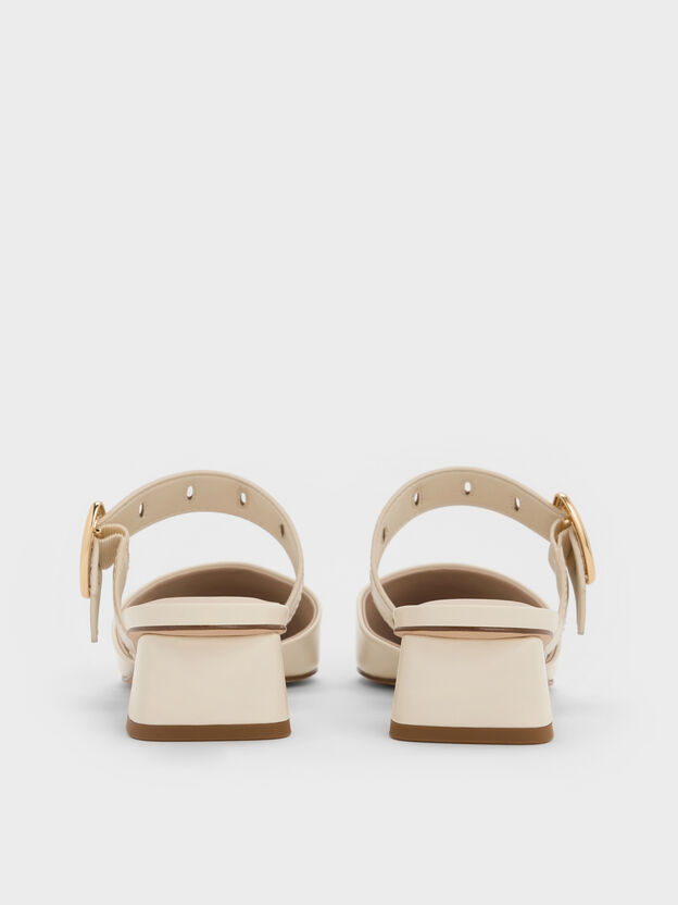 Sepphe Buckle-Strap Heeled Mules, Cream, hi-res