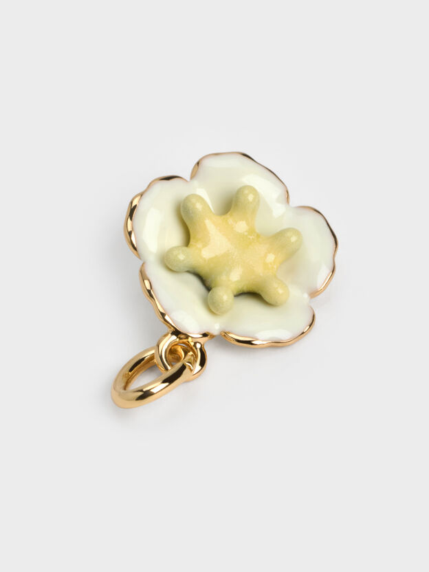 Francie Flower Charm, Gold, hi-res