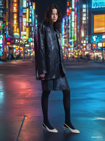 Aretha Patent Leather Bow Slingback Kitten Heels, Chalk, hi-res