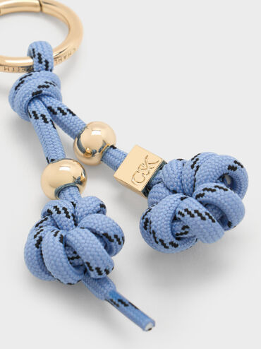 Knotted-Flower Charm, Blue, hi-res