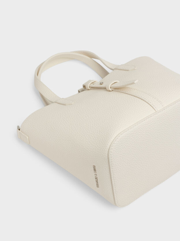 Mini Beryl Belted Bucket Bag, Cream, hi-res