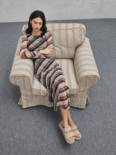 Kori Suede Slide Sandals, Beige, hi-res