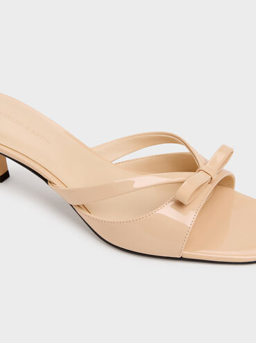 Kaleen Patent Kitten-Heel Mules, Nude, hi-res