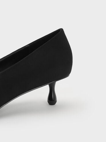 Ruthie Faux Suede Kitten Heels, Black Textured, hi-res