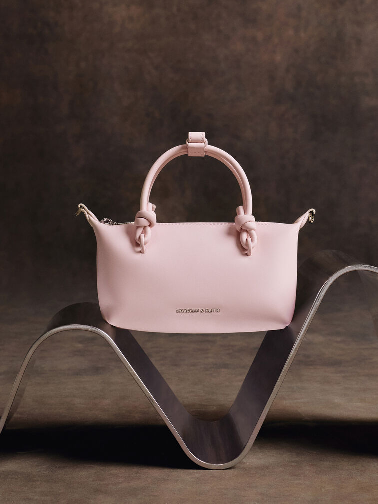 Sammie Knotted-Handle Tote Bag, Cotton Candy Pink, hi-res