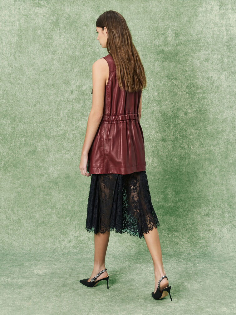 Tayari Leather Printed-Strap Slingback Pumps, Black, hi-res