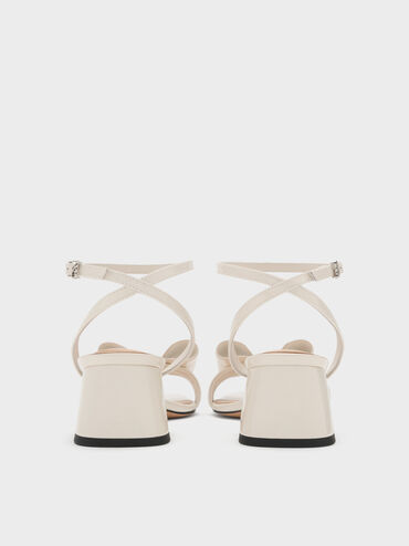 Lu Patent Leather Bow Heeled Sandals, Chalk, hi-res