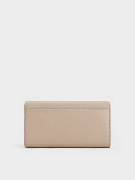 Briony Curved-Flap Long Wallet, Taupe, hi-res