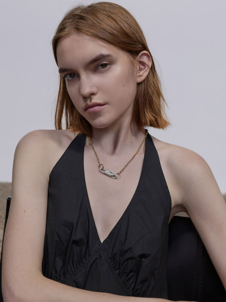 Delfina Two-Tone Necklace, Multi, hi-res