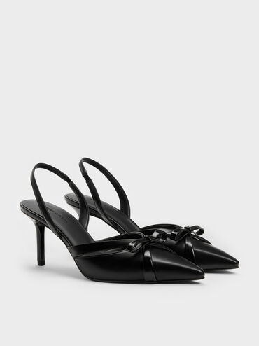 Kaleen Slingback Stilettos, Black, hi-res