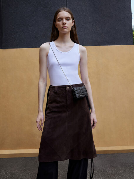 Cassia Quilted Chain-Handle Mini Wallet, Noir, hi-res