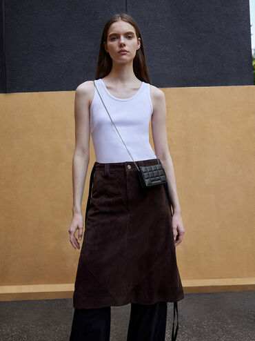 Cassia Quilted Chain-Handle Mini Wallet, Noir, hi-res