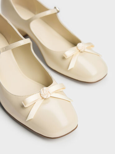 Kelis Rose-Bow Mary Jane Pumps, Beige, hi-res