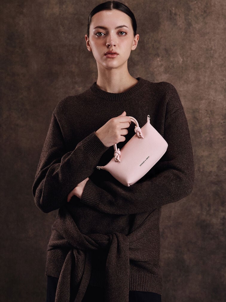 Sammie Knotted-Handle Tote Bag, Cotton Candy Pink, hi-res